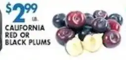 Associated California red or black plums offer