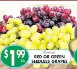 Associated Premium red or green seedless grapes offer