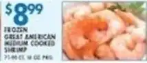 Associated Frozen Great American cooked shrimp offer