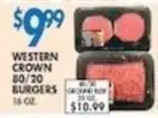 Associated Western Crown 80/20 burgers offer