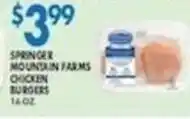 Associated Springer mountain farms chicken burgers offer