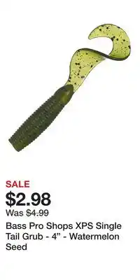 Cabela's Bass Pro Shops XPS Single Tail Grub - 4 - Watermelon Seed offer