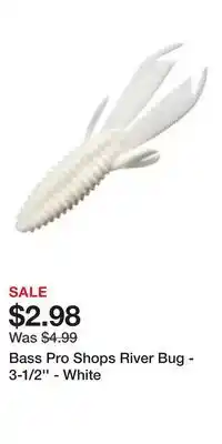 Cabela's Bass Pro Shops River Bug - 3-1/2'' - White offer