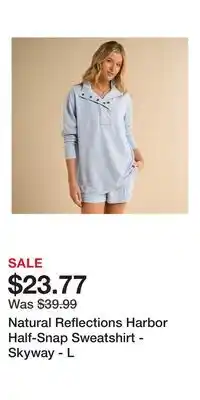 Cabela's Natural Reflections Harbor Half-Snap Sweatshirt - Skyway - L offer
