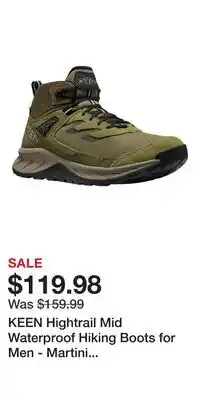 Cabela's KEEN Hightrail Mid Waterproof Hiking Boots for Men - Martini Olive/Dark Olive - 8M offer