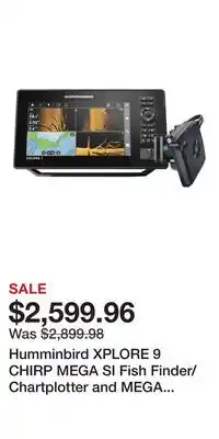 Cabela's Humminbird XPLORE 9 CHIRP MEGA SI Fish Finder/Chartplotter and MEGA Live 2 Imaging Transducer Bundle offer