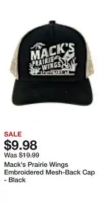 Cabela's Mack's Prairie Wings Embroidered Mesh-Back Cap - Black offer