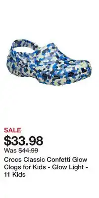 Cabela's Crocs Classic Confetti Glow Clogs for Kids - Glow Light - 11 Kids offer