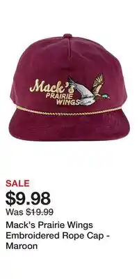 Cabela's Mack's Prairie Wings Embroidered Rope Cap - Maroon offer