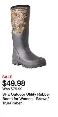 Cabela's SHE Outdoor Utility Rubber Boots for Women - Brown/TrueTimber Strata - 6M offer