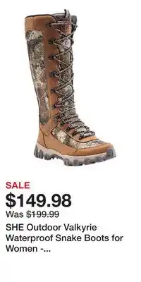 Cabela's SHE Outdoor Valkyrie Waterproof Snake Boots for Women - Brown/TrueTimber Strata - 10M offer
