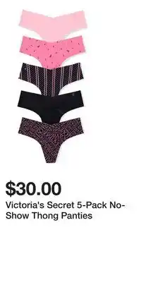 Victoria's Secret Victoria's Secret 5-Pack No-Show Thong Panties offer