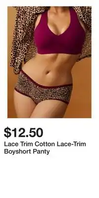 Victoria's Secret Lace Trim Cotton Lace-Trim Boyshort Panty offer