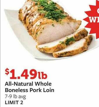 Fareway All-Natural Whole Boneless Pork Loin offer
