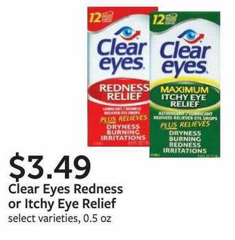 Fareway Clear Eyes Redness Or Itchy Eye Relief offer