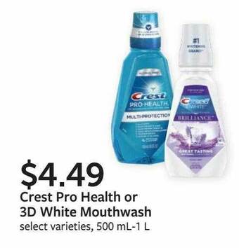 Fareway Crest Pro Health Or 3D White Mouthwash offer