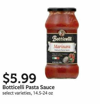 Fareway Botticelli Pasta Sauce offer