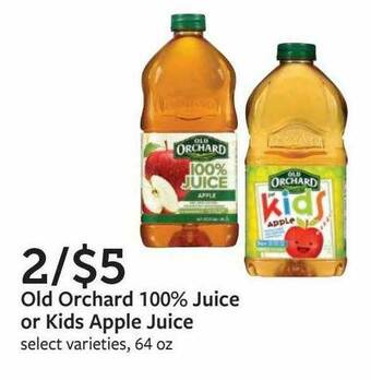 Fareway Old Orchard 100% Juice Or Kids Apple Juice offer
