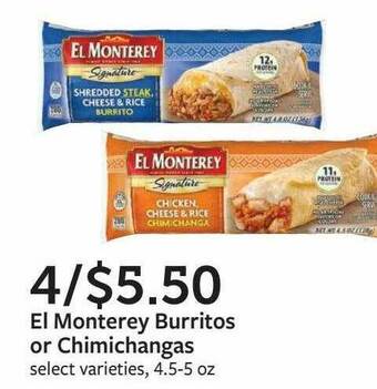 Fareway El Monterey Burritos Or Chimichangas offer