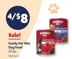 Family Dollar Family Pet Wet Dog Food offer