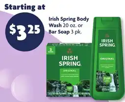 Family Dollar Irish Spring Body Wash 20 oz. or Bar Soap 3 pk offer