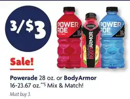 Family Dollar Powerade, 28 oz. or BodyArmor 16-23.67 oz offer