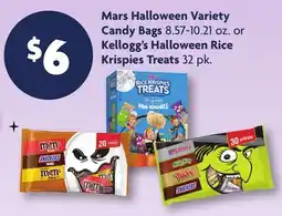 Family Dollar Mars Halloween Variety Candy Bags 8.57‑10.21 oz. or Kellogg's Halloween Rice Krispies Treats 32 pk offer