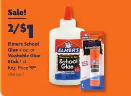 Family Dollar Elmer's School Glue 4 oz. or Washable Glue Stick 1 ct offer