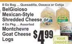 Key Food BelGioioso Mexican-Style Shredded Cheese or Montchevre Goat Cheese Logs offer