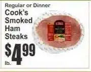 Key Food Cook's Smoked Ham Steaks offer