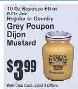 Key Food Grey Poupon Dijon Mustard offer