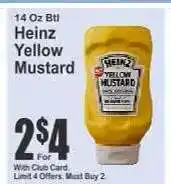 Key Food Heinz Yellow Mustard offer