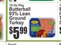 Key Food Butterball 93% Lean Ground Turkey offer