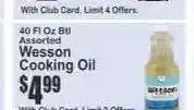 Key Food Wesson Cooking Oil offer