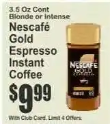 Key Food Nescafé Gold Espresso Instant Coffee offer