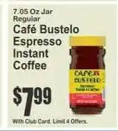 Key Food Café Bustelo Espresso Instant Coffee offer