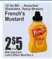 Key Food French's Mustard offer