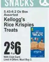 Key Food Kellogg's Rice Krispies Treats offer