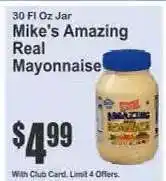 Key Food Mike's Amazing Real Mayonnaise offer