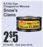 Key Food Snow's Clams offer