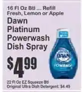 Key Food Dawn Platinum Powerwash Dish Spray offer