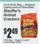 Key Food Stauffer's Animal Crackers offer