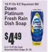 Key Food Dawn Platinum Fresh Rain Dish Soap offer