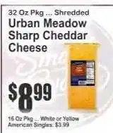 Key Food Urban Meadow Sharp Cheddar Cheese offer