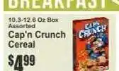 Key Food Cap'N Crunch Cereal offer