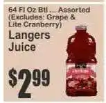 Key Food Langers Juice offer