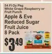 Key Food Apple & Eve Reduced Sugar Fruit Juice 8 Pack offer