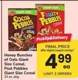 Safeway Post Pebbles Giant Size Cereal offer