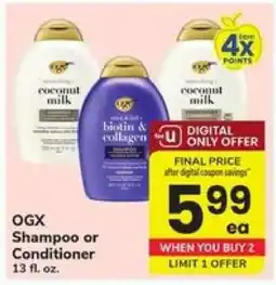Safeway OGX SHAMPOO OR CONDITIONER offer