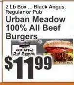 Key Food Urban Meadow 100% All Beef Burgers offer